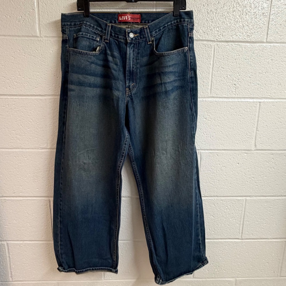 Levis Mens 569 Loose Straight Jeans 36x29 Husky Blue Baggy Skater Streetwear